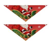 Santa's Sleigh Dog Neckwear Wear Resistant and Set of 2 for a Gift Pets Various Sizes 20 × 7 3in