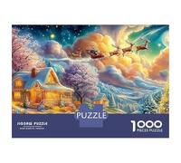 Santa's Sleigh over A Winter Cabin 1000Pc Jigsaw Puzzle Educational & Challenging, Gift for All 70x50cm/1000pcs