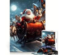 Santa's Sleigh Ride Christmas 1000 Piece Jigsaw Puzzles for Adults Jigsaw Think Toy Home Enjoy Fine Cut Santa Wish Gift (38x26cm)