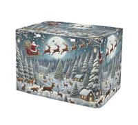 Santa's Sleigh Ride Dog Crate Covers Wind-Resistant Pet Cage Cover with Openings, Reduces Barking X-Large