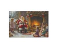 Santa's Story Christmas Vintage Moody Wall Art Paintings Canvas Prints Poster Artwork for Living Room Bedroom Bathroom Office Home Decor 20x30inch(50x75cm)