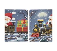 Santa's Train Passport Card Holder Travel Passport Covers Case Pu Passport Book Cover Passport Wallet Cover Case Passport Protective Cover Unisex Passport Protector, style, 20.3x13.8cm