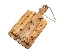 Santas Treats Serving Board 30cm Mango Wood Kitchen Christmas Love Heart Platter