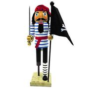 Santa's Workshop 14" PEG Leg Pirate with Flag Nutcracker, Black