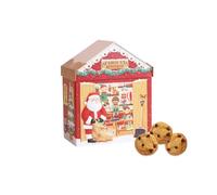 Santa's Workshop Biscuit Tin - Novelty Christmas Gift Set | Filled with Chocolate Chip Cookies, Large Novelty Santa's Workshop Tin, Luxury Gift Sets for Women & Men