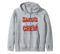 Santa's Workshop Crew Funny Group Cousin Family Christmas Zip Hoodie