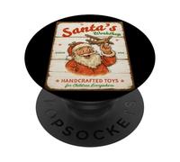 Santa's Workshop Handcrafted Toys Sign PopSockets Adhesive PopGrip