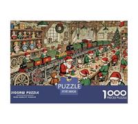 Santa's Workshop Jigsaw Puzzle Waterproof 1000 Piece Puzzles for Adults Fun Educational Games
