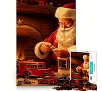 Santa's Workshop Jigsaw Puzzles for Teenagers 1000 Piece Wise Think Toy Gentle Leisure Tight Cut Santa Wish List (38x52cm)