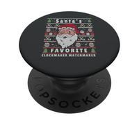 Santas XMAS Ugly Christmas Clockmaker-Watchmaker PopSockets Adhesive PopGrip