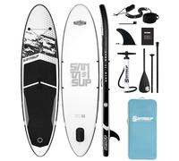 Santasup Black Blow Up Paddle Board, Inflatable Paddle Board for Adults,10ft Stand Up Paddle Boards,Sup Board with Accessories for Fishing, Double Action Pump, Travel Backpack, Wide Stance Yoga Board