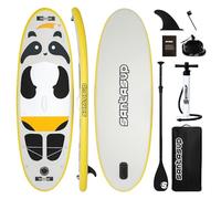Santasup Kids 8ft Paddle Board, Black Panda Inflatable Paddleboard with Accessories, Wide Stance, Lightweight, Stable Design, Safe & Portable for Youth & Kids