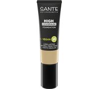 SANTE Naturkosmetik High Coverage Foundation - 02 Warm Ivory - 25 ml - Lightweight, Highly Pigmented Foundation with Natural Finish - with Phyto Squalane - Vegan & Dermatologically Tested