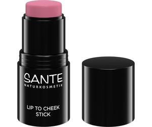 SANTE Naturkosmetik Lip to Cheek Stick 01 Rose - 6 g - Natural Blush for Cheeks, Lips & Brow Arch - Blendable Blush with Creamy Light Texture - for a Fresh Finish & Glow