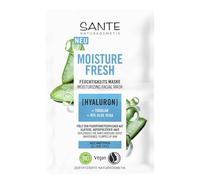 SANTE Naturkosmetik Moisture Fresh Moisturising Mask with Hyaluron, Squalane & Organic Aloe Vera, Nourishing Face Mask, Nourishing Mask for Intensive Moisturising and Smooth Skin, 2 x 4 ml