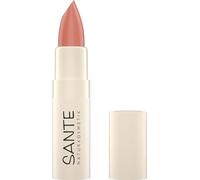 SANTE Naturkosmetik Moisture Lipstick 02 Coral Glaze, Nourishing Lipstick with Hyaluron, Plump Effect and Sepilift, Lip Care for Smooth and Delicately Shiny Lips in Coral Pink, 4.5 g