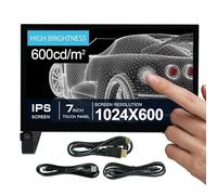 Santek 7 Inch High Brightness HDMI Touch Screen Monitor for Rpi PC Laptop 1024x600 LCD Display with Dual Speakers Plug & Play Wide Compatibility
