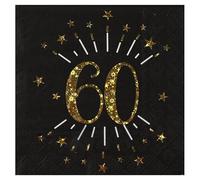 Santex Gold Sparkling BLACK age 60 Napkins