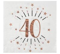 Santex Rose Gold Sparkling age 40 Napkins