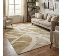 Santiago Carved Line Modern Living Room Area Rug, Sage, 120x170cm