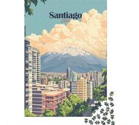 Santiago, Chile Cityscape Jigsaw Puzzle for Adults, 1000 Pieces, 52x38cm/1000pcs, Screen-Free Activity, Evening Leisure And Quiet Weekends