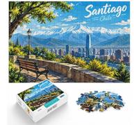 Santiago, Chile Cityscape Jigsaw Puzzle for Adults 1000pcs (52x38cm) | For festive leisure at home, this adult jigsaw puzzle with 1000 pieces suits calm, screen-free leisure.