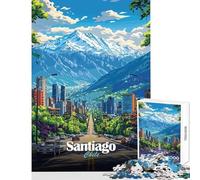 Santiago, Chile Cityscape Teenager Jigsaw Puzzles 1000 Pieces Enhance Mindful Thinking And Focus Relaxing Stress Relief Game (38x26cm)