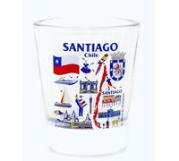 Santiago Chile Landmarks and Icons Collage Shot Glass