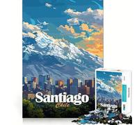 Santiago, Chile Skyline 1000 Piece Jigsaw Puzzles for Teenagers Memory Boost Home Leisure Image Assembly Lovely Gift (38x26cm)