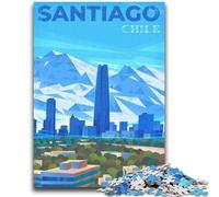Santiago Chile Skyline 1000 Pieces Jigsaw Puzzles for Adults And Teens, for 14+ Train Your Brain And Your Hands Christmas Game Gifts 1000pcs (26x38cm)