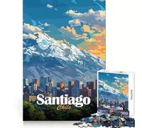 Santiago, Chile Skyline 1000 Pieces Jigsaws Adults Puzzles Gifts Strong Logic Toy Soothing Play Clear Edge Heartfelt Gift (50x75cm)
