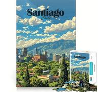 Santiago, Chile Skyline Jigsaw Puzzle 1000 Piece for Teenagers Logic Train Toy Light Relax Smooth Cut Wall Art Decor (38x52cm)