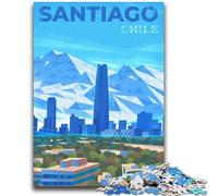 Santiago Chile Skyline Jigsaw Puzzles for Adults 1000 Jigsaws, Challenging Game for Is Ideal As A Gift for The Whole Family 1000pcs (50x75cm)