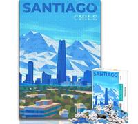 Santiago Chile Skyline Puzzles for Adults Teens 1000pc Puzzle,Decompressing Intellectual Educational Toy Great Gifts And Toys 50x75cm