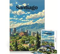 Santiago, Chile Skyline Teenager Jigsaw Puzzles 1000 Pieces Mind Puzzle Casual Relax Image Assembly Heartfelt Gift (50x75cm)