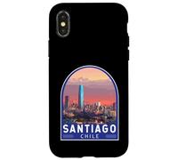 Santiago Chile Travel Art Emblem Vintage Case for iPhone X/XS