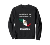 Santiago de Compostela Mexico Vintage Mexico Flag Map Design Sweatshirt