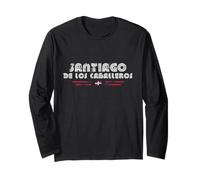 Santiago de los Caballeros DR 70s 80s Retro Type Graphic Long Sleeve T-Shirt