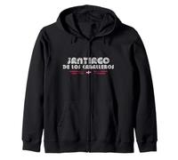 Santiago de los Caballeros DR 70s 80s Retro Type Graphic Zip Hoodie