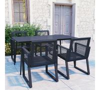 santiago medium pvc rattan 5 piece outdoor dining set in black