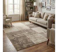 Santiago Carved Abstract Modern Living Room Area Rug, Beige, 160x230cm