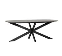 santiago wooden large oval dining table in smoke