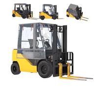 SANTIANO All-Weather Forklift Cover - 0.5mm Reinforced EVA & 600D Silver Oxford, Waterproof Windproof UV Proof, Universal Fit for 6000 LBS Forklift (4-Side Clear Vinyl)