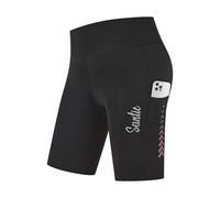 Santic Cycling Shorts Padded High Waisted Bike Shorts for Women Biking Padded Cycling Short with Pocket UPF 50+ Pink XL
