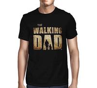 SANTIN Mens The Walking Dad Spoof T-Shirt Black S