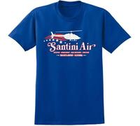 Santini Air Airwolf Inspired T-Shirt - Retro 80s USA Helicopter Stunt TV Tee Sapphire