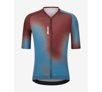 Santini Aura short sleeve jersey chocolate brown blue - L