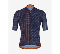 Santini Eco Sleek Dinamo Short Sleeve Jersey Navy Blue Orange - Sleek Cut - XS