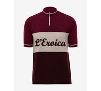 Santini Eroica Vino Short Sleeve Jersey Maroon White - XS