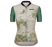 Santini Marble Slim Fit Short Sleeve Jersey Green 2XS Woman 2XS Military Green